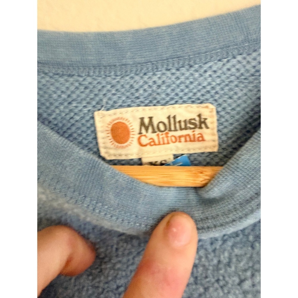 Mollusk Surf Shop Cropped Sherpa Crewneck XS Coastal Cali Cozy Teddy Fleece - Picture 6 of 8